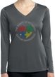 Autism Shape of My Heart Ladies Dry Wicking Long Sleeve