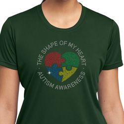 Autism Shape of My Heart Ladies Dry Wicking T-shirt