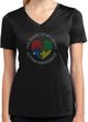 Autism Shape of My Heart Ladies Dry Wicking V-neck