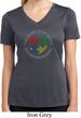 Autism Shape of My Heart Ladies Dry Wicking V-neck