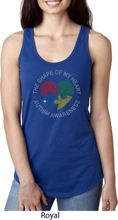 Autism Shape of My Heart Ladies Ideal Tank Top