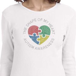 Autism Shape of My Heart Ladies Long Sleeve