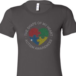Autism Shape of My Heart Ladies Longer Length Shirt