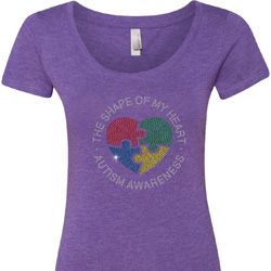 Autism Shape of My Heart Ladies Scoop Neck