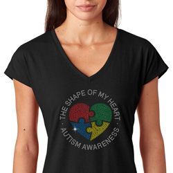 Autism Shape of My Heart Ladies Shirts