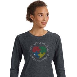 Autism Shape of My Heart Ladies Sweatshirt