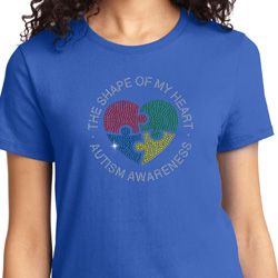 Autism Shape of My Heart Ladies T-shirt
