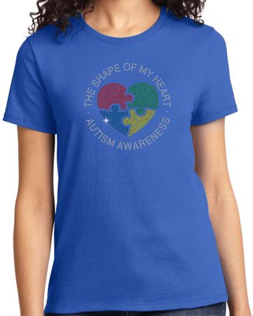 Autism Shape of My Heart Ladies T-shirt