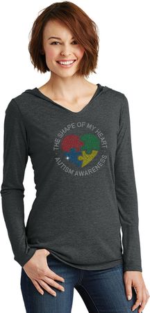 Autism Shape of My Heart Ladies Tri Hoodie