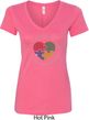 Autism Shape of My Heart Ladies V-Neck