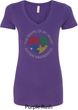 Autism Shape of My Heart Ladies V-Neck