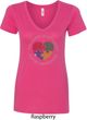 Autism Shape of My Heart Ladies V-Neck