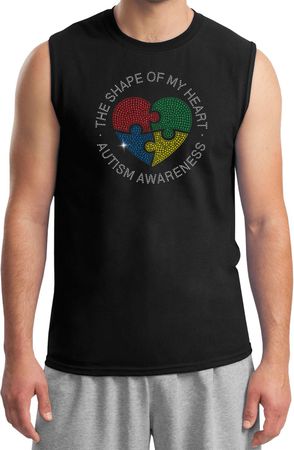 Autism Shape of My Heart Muscle Shirt