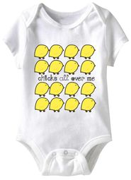 Baby Funny Romper Chicks All Over Infant White Babies Creeper Baby Funny Romper Chicks All Over Infant White Babies Creeper