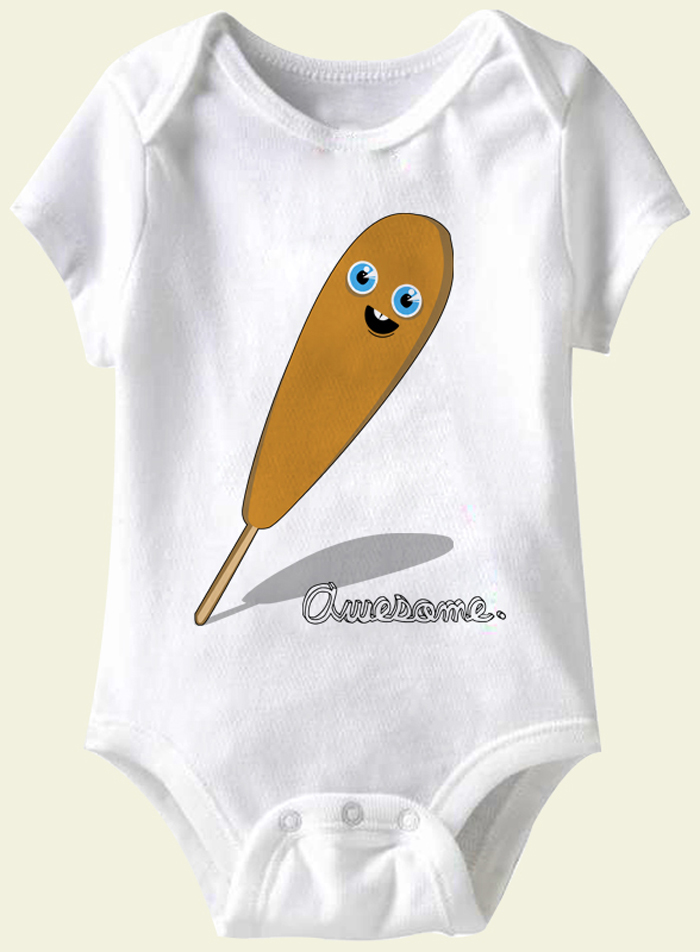 Baby Funny Romper Corny Corndog Infant White Babies Creeper Funny
