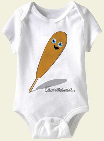 Baby Funny Romper Corny Corndog Infant White Babies Creeper