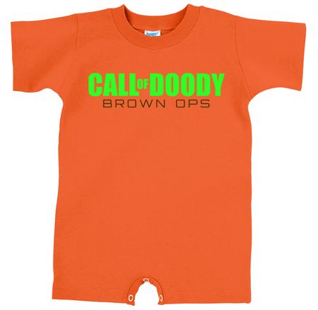 Baby Funny Romper Shirt Doody Calls Infant Green Logo Creeper Tee