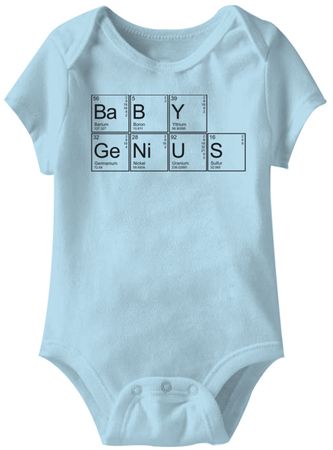 Baby Genius Funny Baby Romper Light Blue Infant Babies Creeper