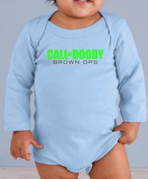 Baby Romper Shirt Doody Calls Infant Green Logo Long Sleeve Creeper Baby Romper Shirt Doody Calls Infant Green Logo Long Sleeve Creeper