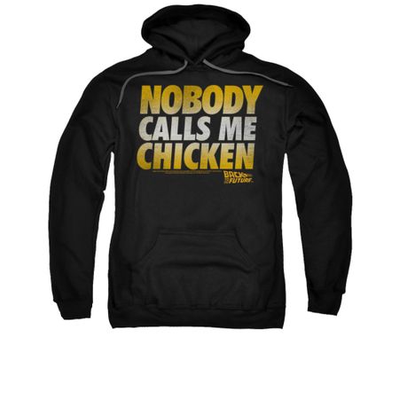 Back To The Future Hoodie Sweatshirt Chicken Black Adult Hoody Sweat Shirt