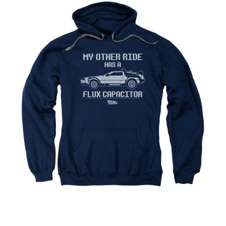 Back To The Future Hoodie Sweatshirt Other Ride Navy Adult Hoody Sweat Shirt