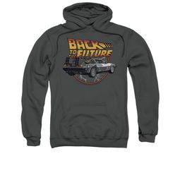 Back To The Future Hoodie Sweatshirt Time Machine Charcoal Adult Hoody Sweat Shirt