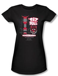 Back To The Future II Juniors T-shirt Movie Pit Bull Black Tee Shirt 