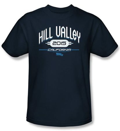 Back To The Future II Kids T-shirt Hill Valley 2015 Navy Shirt Youth