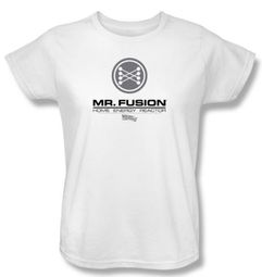 Back To The Future II Ladies T-shirt Movie Mr. Fusion Logo White Shirt