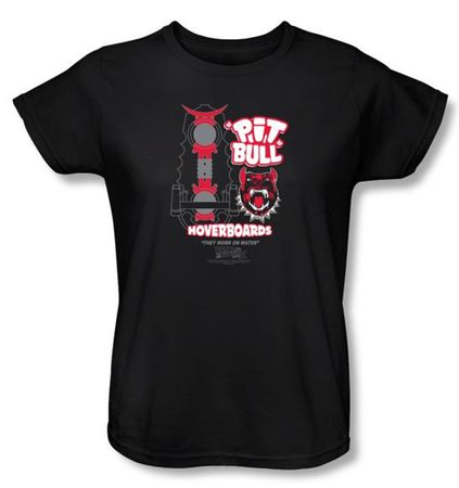 Back To The Future II Ladies T-shirt Movie Pit Bull Black Tee Shirt