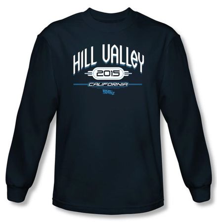 Back To The Future II Long Sleeve T-shirt Hill Valley 2015 Navy Shirt