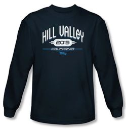 Back To The Future II Long Sleeve T-shirt Hill Valley 2015 Navy Shirt