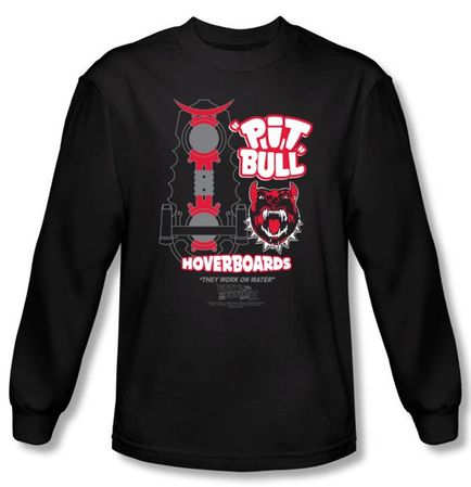 Back To The Future II Long Sleeve T-shirt Pit Bull Black Tee Shirt