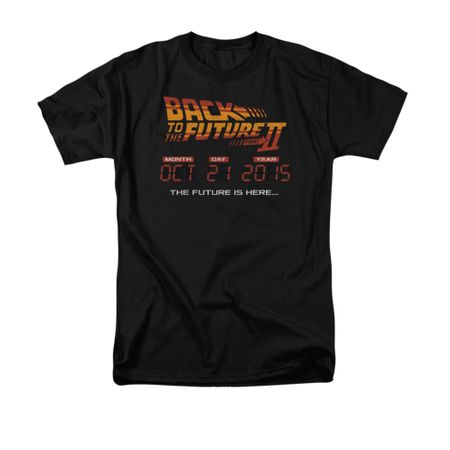 Back To The Future II Shirt Future Is Here Adult Black Tee T-Shirt