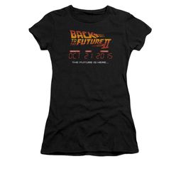 Back To The Future II Shirt Juniors Future Is Here Black Tee T-Shirt