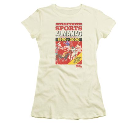 Back To The Future II Shirt Juniors Sports Almanac Cream Tee T-Shirt