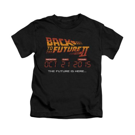 Back To The Future II Shirt Kids Future Is Here Black Youth Tee T-Shirt
