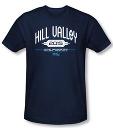 Back To The Future II Slim Fit T-shirt Hill Valley 2015 Navy Shirt