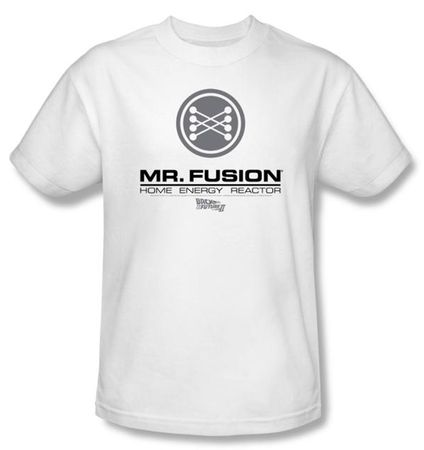 Back To The Future II T-shirt Movie Mr. Fusion Logo Adult White Shirt