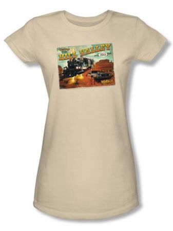 Back To The Future III Juniors T-shirt Movie Valley Postcard Tee Shirt