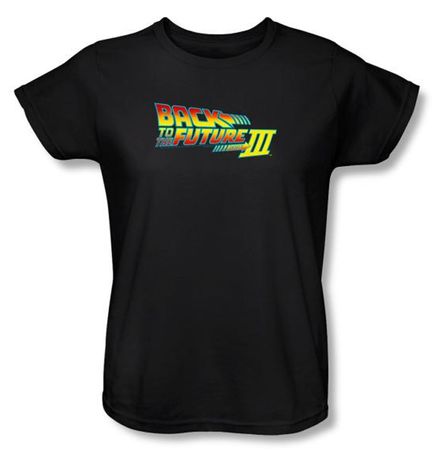 Back To The Future III Ladies T-shirt Movie Logo Black Tee Shirt