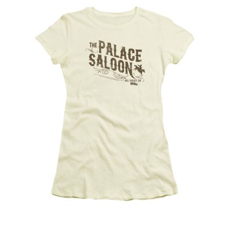 Back To The Future III Shirt Juniors Palace Saloon Cream Tee T-Shirt