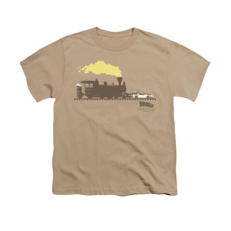 Back To The Future III Shirt Kids Pushing The Delorean Sand Youth Tee T-Shirt