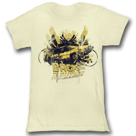 Back To The Future Juniors Shirt Glamour Light Yellow Tee T-Shirt