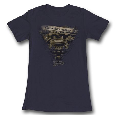 Back To The Future Juniors Shirt Very Elaborate Black Tee T-Shirt