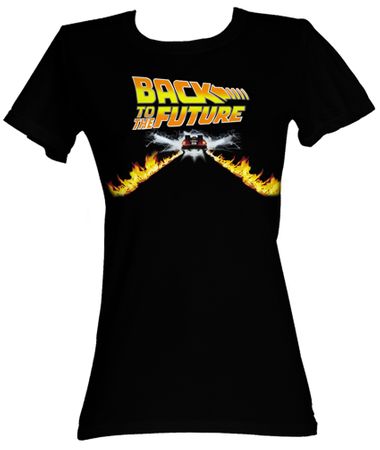Back To The Future Juniors T-Shirt BTF Car Black Tee Shirt