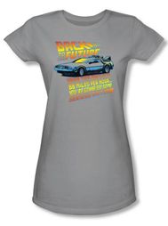 Back To The Future Juniors T-shirt Movie 88 Mph Silver Shirt