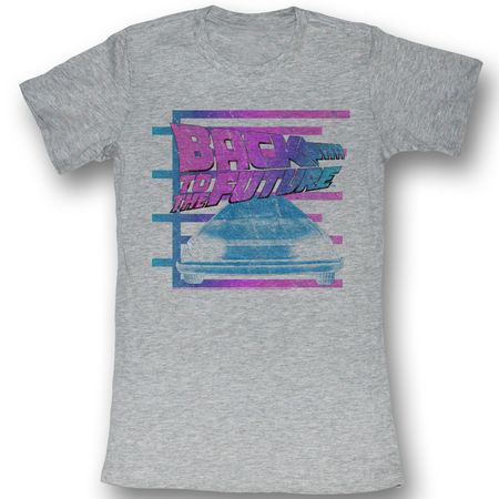 Back To The Future Juniors T-shirt Movie Barred Future Grey Tee Shirt