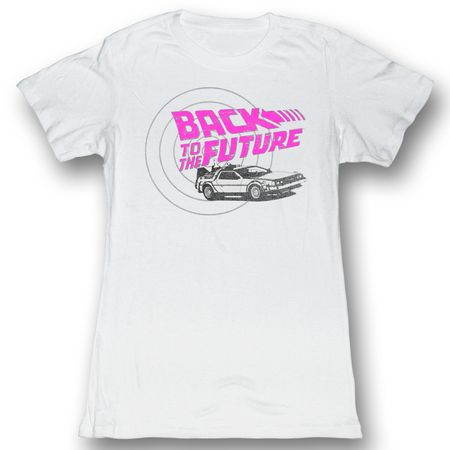 Back To The Future Juniors T-shirt Movie Checkers White Tee Shirt
