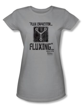 Back To The Future Juniors T-shirt Movie Fluxing Silver Tee Shirt